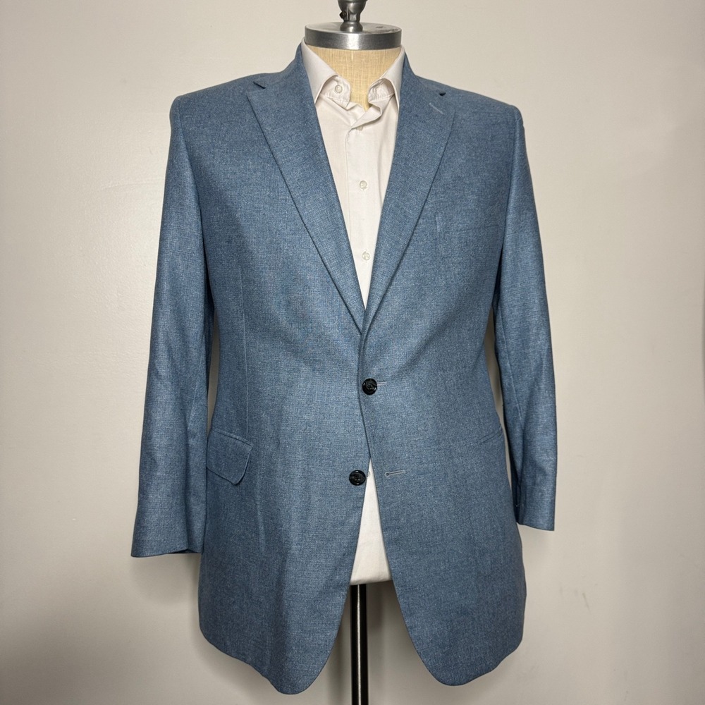 Tom James Corporate Image 44L Men's Blue‎ Blazer Two Button Closure Coat